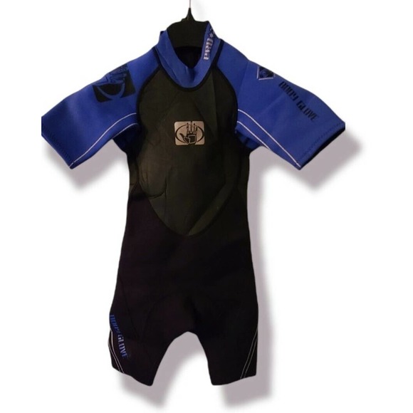 BODY GLOVE Women's Springsuit Wetsuit Pro 3 Size Juniors 8 Black Blue Shorty - Picture 1 of 3